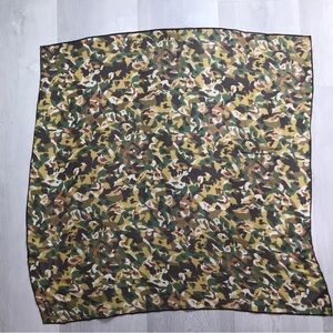 ECHO 100% SILK CAMOUFLAGE SQUARE SCARF BANDANA SHEER KERCHIEF